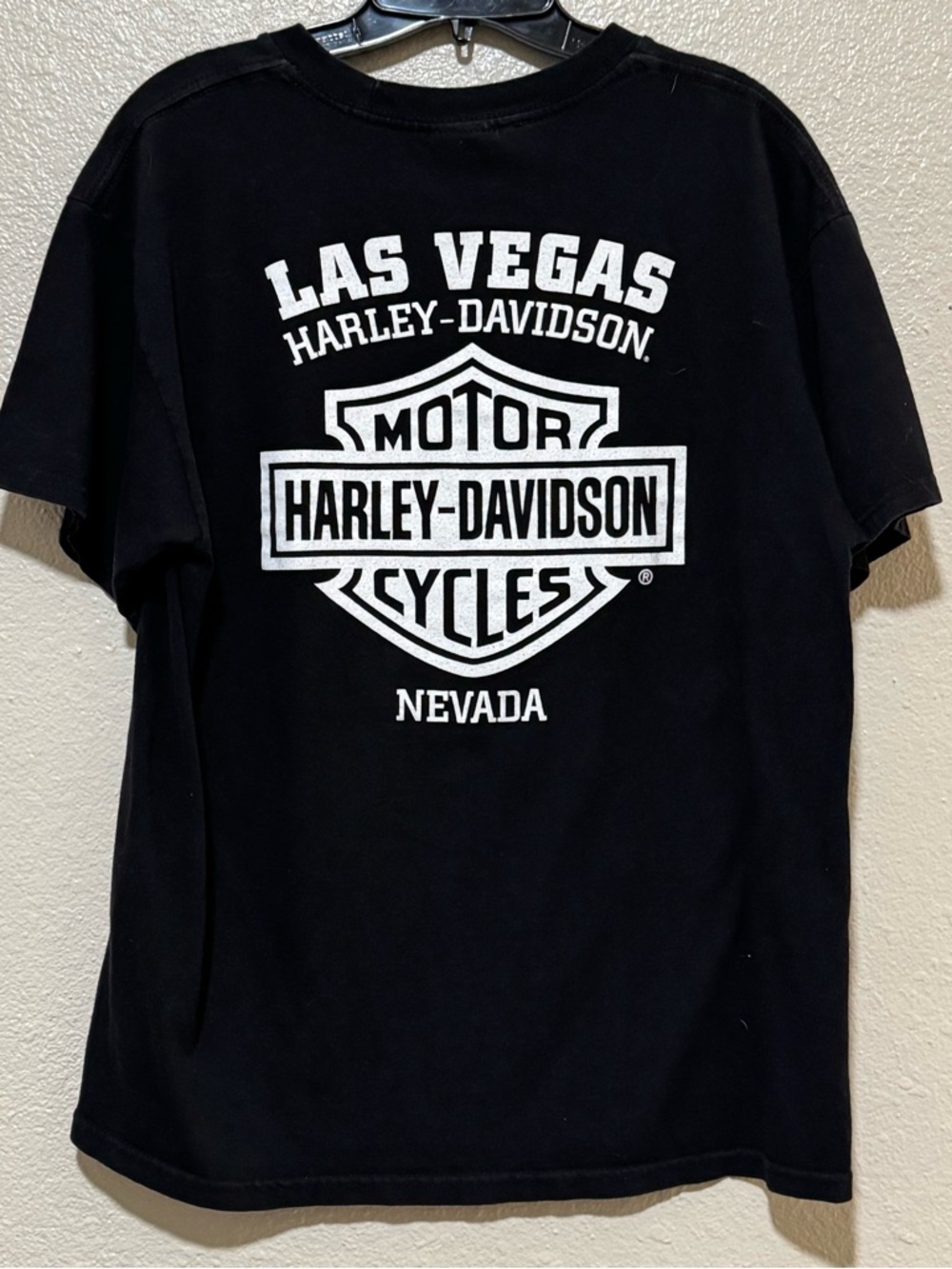 Harley Davidson Black Signature Logo Biker Tee Las Vegas Nevada  Moto Grunge